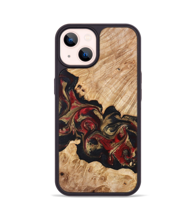 iPhone 14 Wood Phone Case - Ledger (Red, 824303)