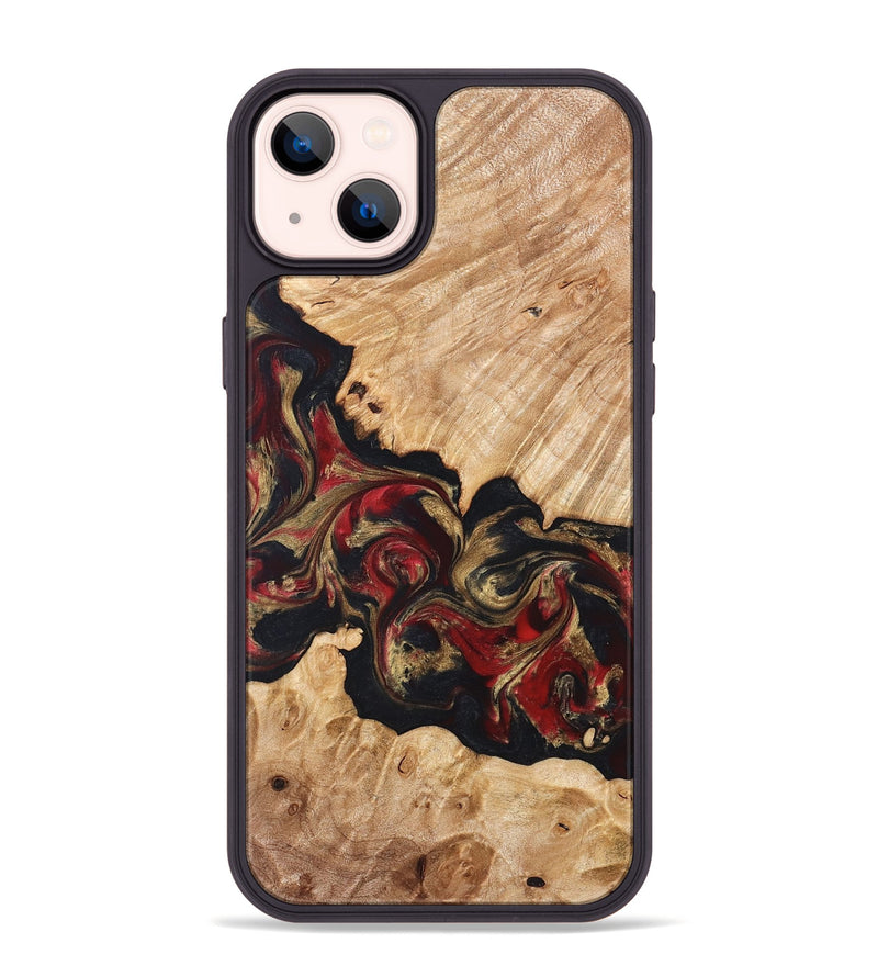 iPhone 14 Plus Wood Phone Case - Ledger (Red, 824303)