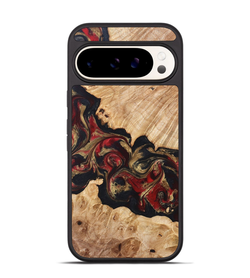 Pixel 9 Wood Phone Case - Ledger (Red, 824303)