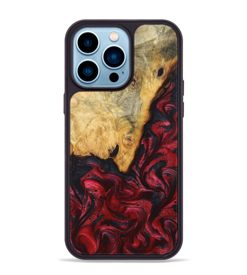 iPhone 14 Pro Max Wood Phone Case - Tiara (Red, 824304)
