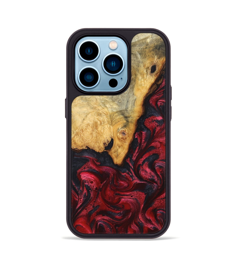 iPhone 14 Pro Wood Phone Case - Tiara (Red, 824304)
