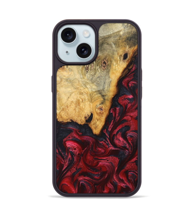 iPhone 15 Wood Phone Case - Tiara (Red, 824304)