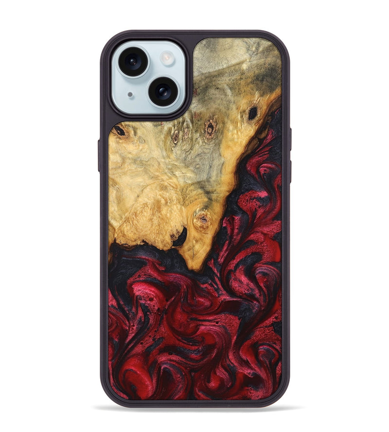 iPhone 15 Plus Wood Phone Case - Tiara (Red, 824304)