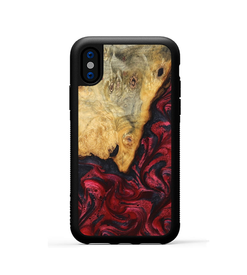 iPhone Xs Wood Phone Case - Tiara (Red, 824304)