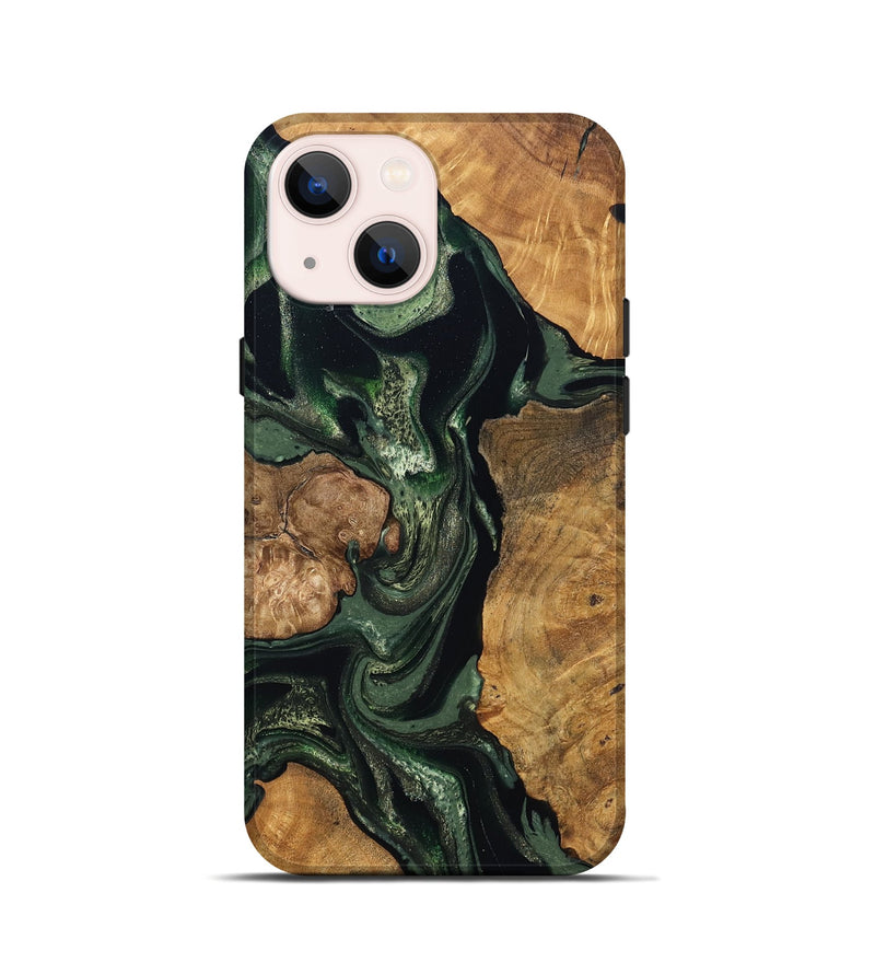 iPhone 13 mini Wood Live Edge Phone Case - Colter (Green, 824307)