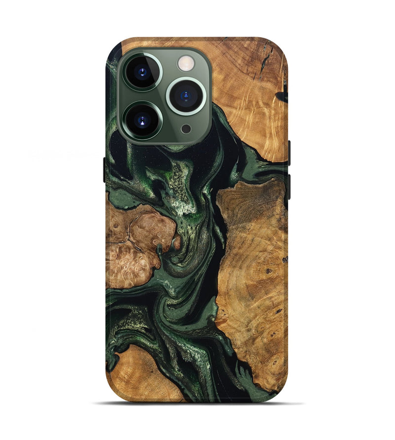 iPhone 13 Pro Wood Live Edge Phone Case - Colter (Green, 824307)