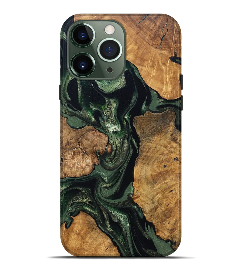 iPhone 13 Pro Max Wood Live Edge Phone Case - Colter (Green, 824307)