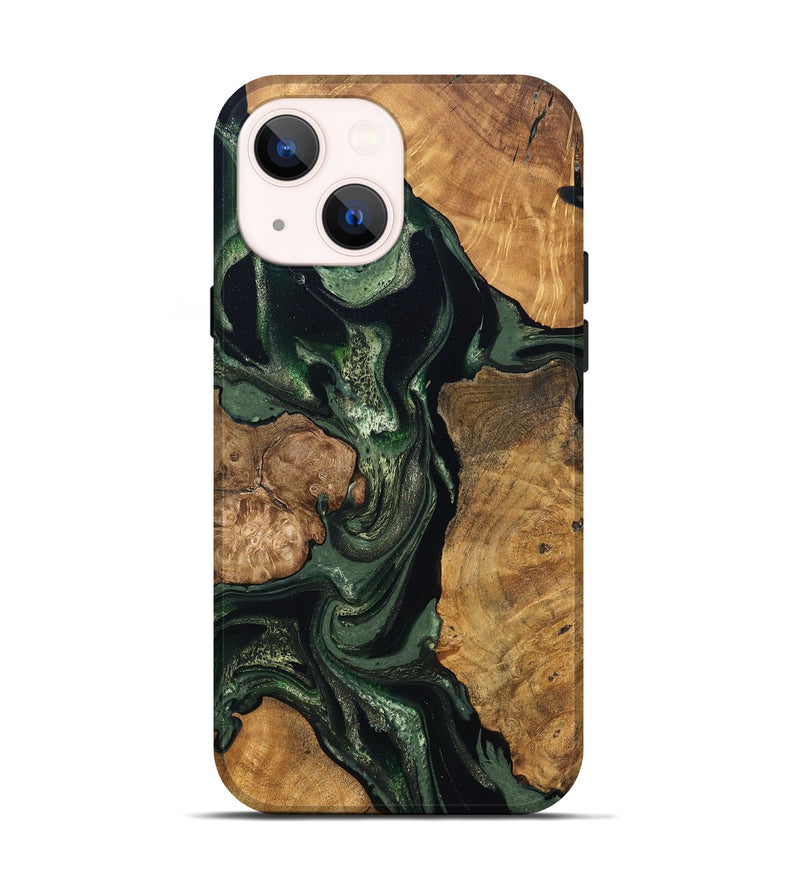 iPhone 14 Wood Live Edge Phone Case - Colter (Green, 824307)