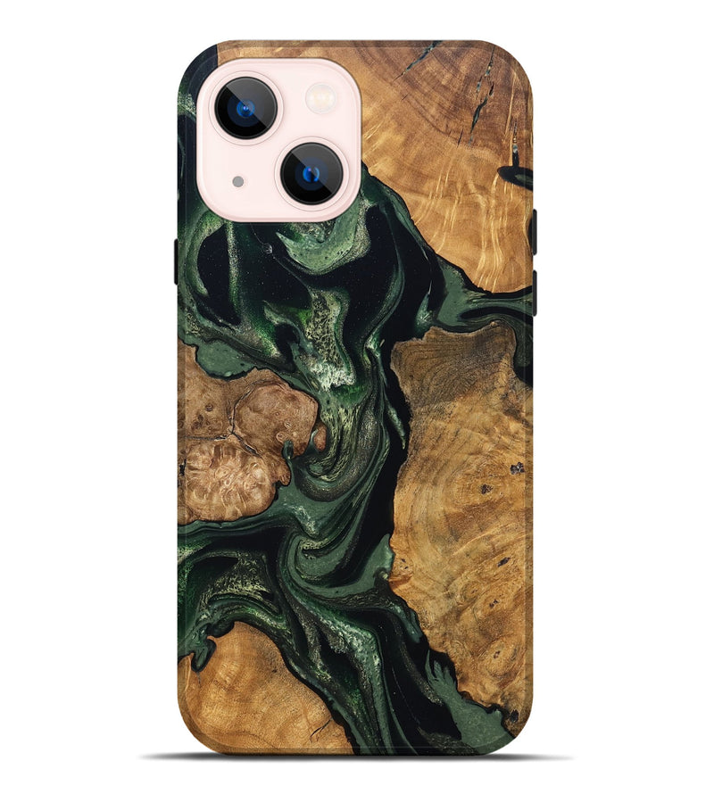 iPhone 14 Plus Wood Live Edge Phone Case - Colter (Green, 824307)