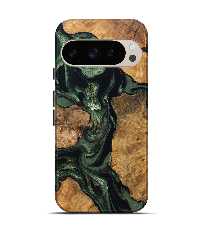 Pixel 10 Pro Wood Live Edge Phone Case - Colter (Green, 824307)