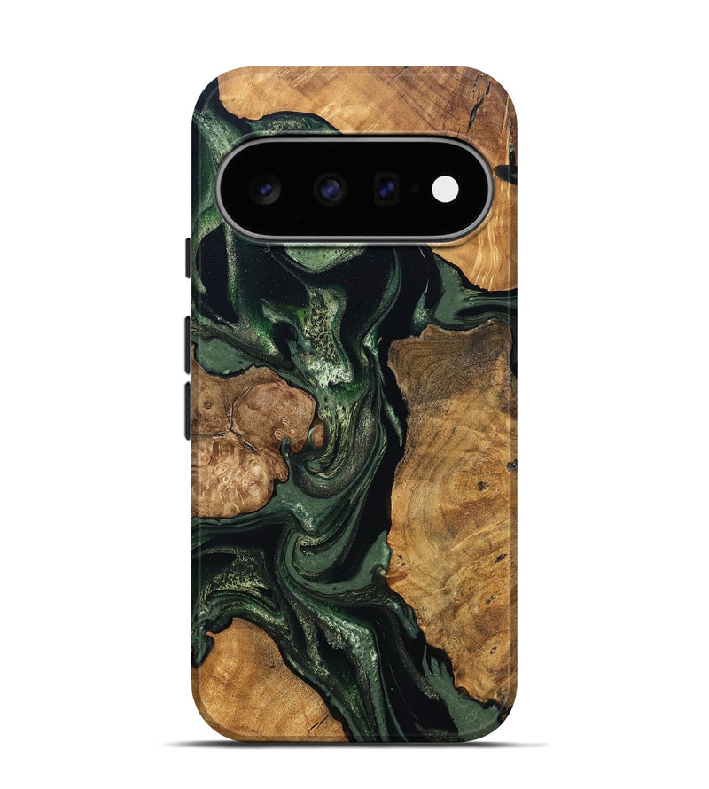 Pixel 11 Pro Wood Live Edge Phone Case - Colter (Green, 824307)