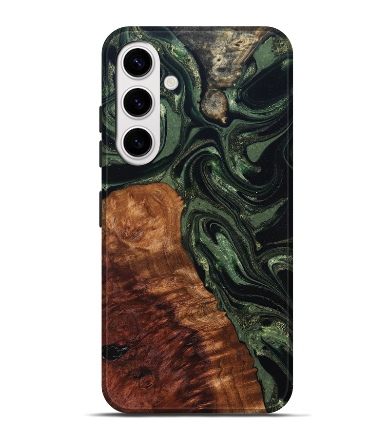 Galaxy S25 Plus Wood Live Edge Phone Case - Whitney (Green, 824309)