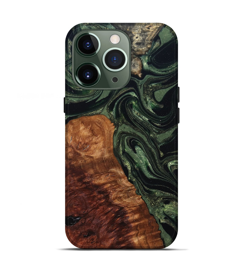 iPhone 13 Pro Wood Live Edge Phone Case - Whitney (Green, 824309)