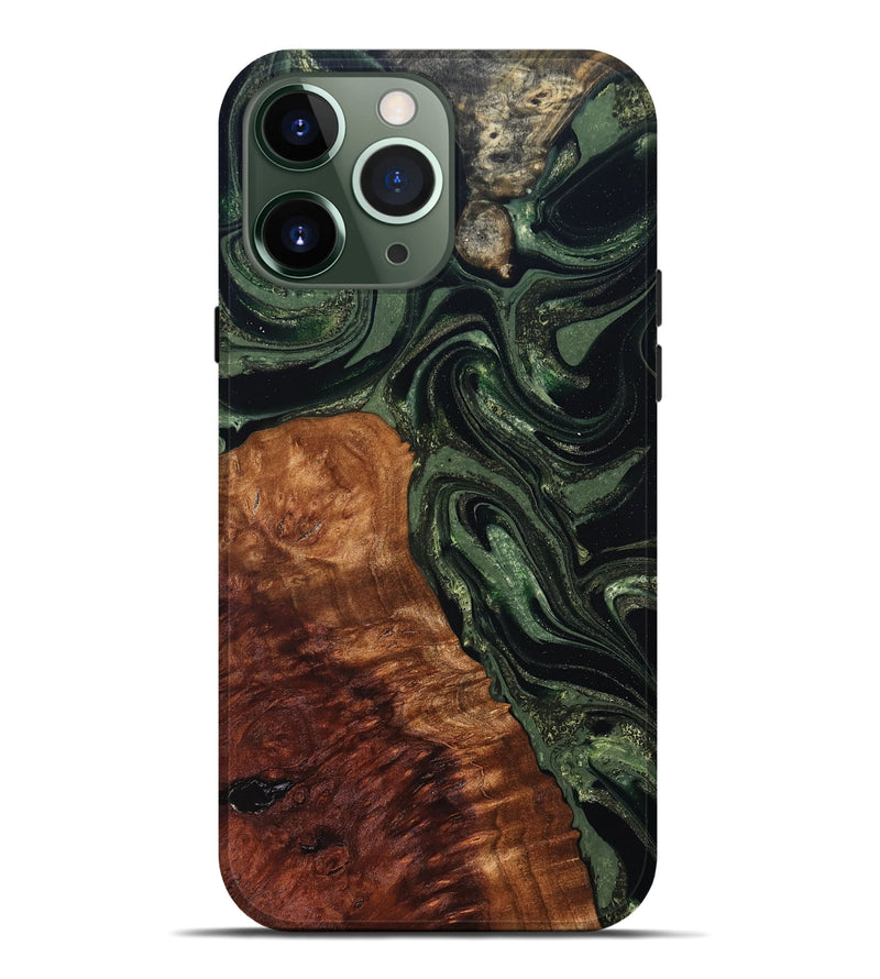 iPhone 13 Pro Max Wood Live Edge Phone Case - Whitney (Green, 824309)