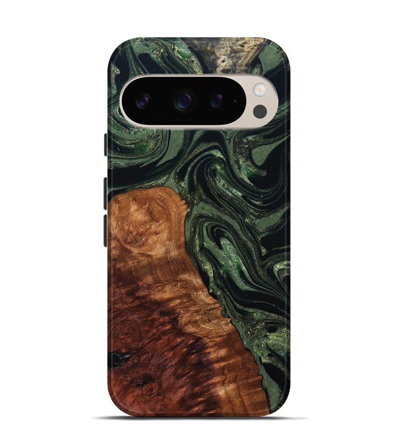 Pixel 9 Pro Wood Live Edge Phone Case - Whitney (Green, 824309)