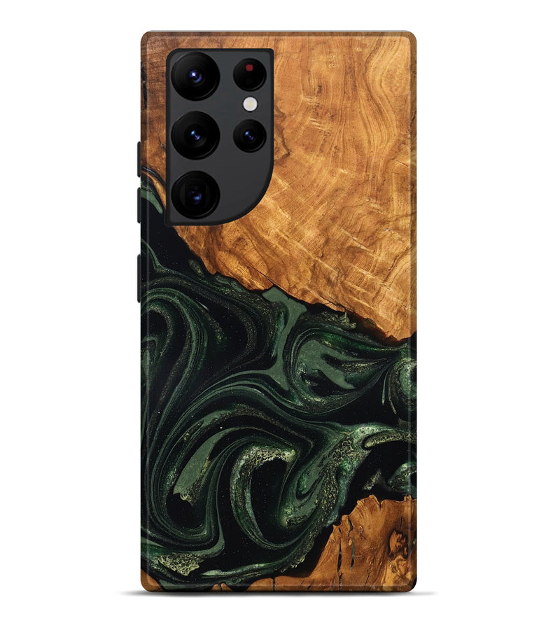 Galaxy S22 Ultra Wood Live Edge Phone Case - Velvet (Green, 824310)
