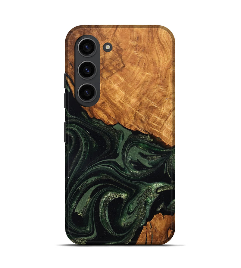 Galaxy S23 Wood Live Edge Phone Case - Velvet (Green, 824310)