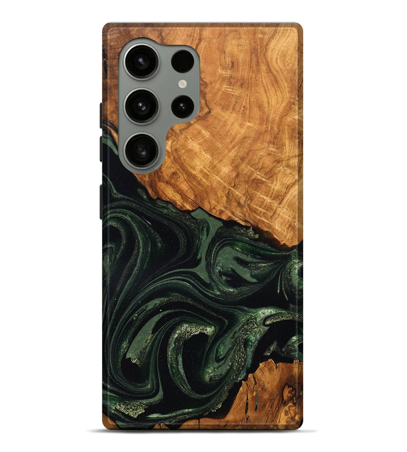 Galaxy S24 Ultra Wood Live Edge Phone Case - Velvet (Green, 824310)