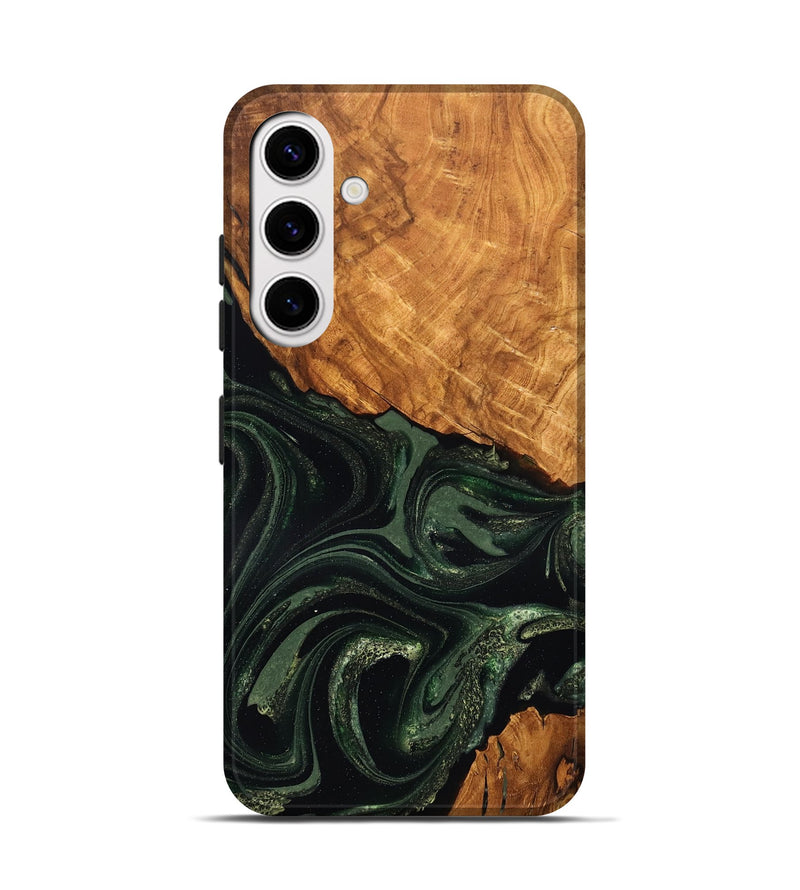 Galaxy S25 Wood Live Edge Phone Case - Velvet (Green, 824310)