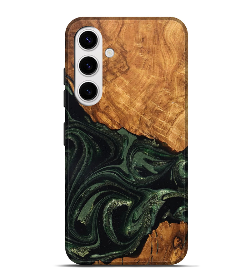 Galaxy S25 Plus Wood Live Edge Phone Case - Velvet (Green, 824310)