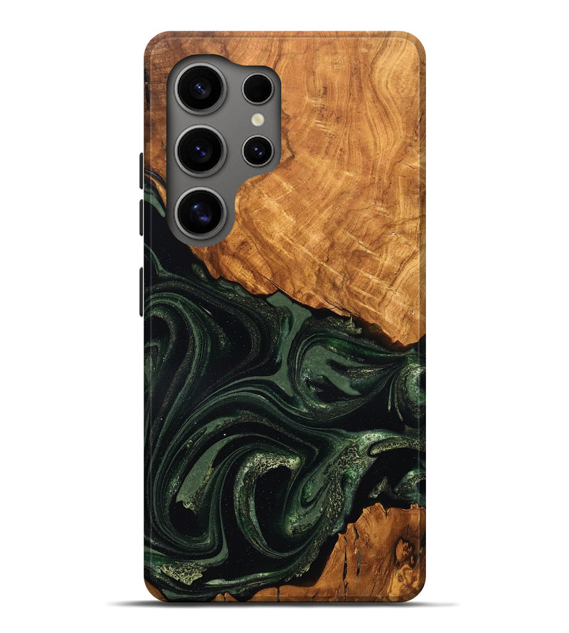 Galaxy S25 Ultra Wood Live Edge Phone Case - Velvet (Green, 824310)