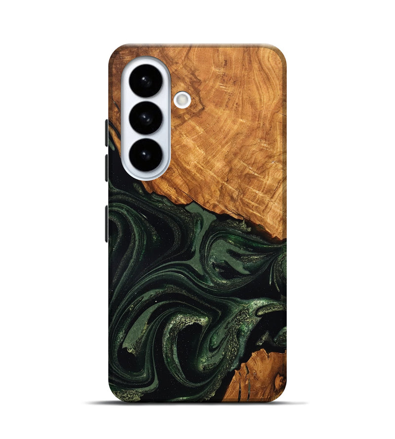 Galaxy S26 Wood Live Edge Phone Case - Velvet (Green, 824310)