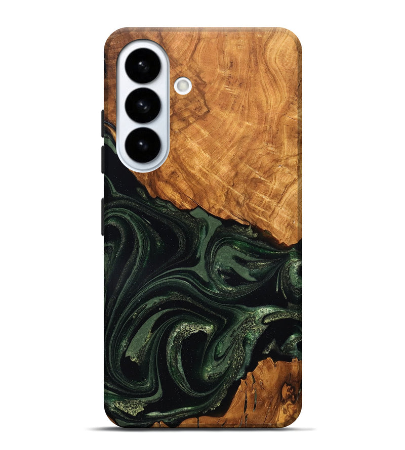 Galaxy S26 Plus Wood Live Edge Phone Case - Velvet (Green, 824310)