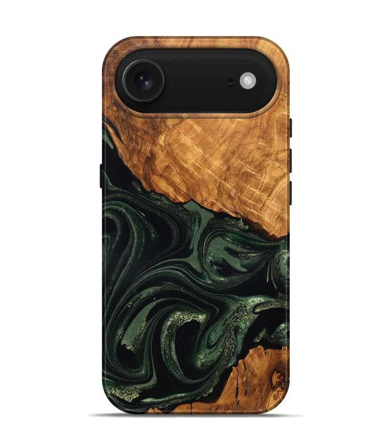 iPhone 17 Air Wood Live Edge Phone Case - Velvet (Green, 824310)