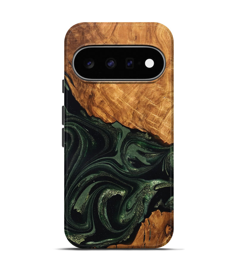 Pixel 11 Pro Wood Live Edge Phone Case - Velvet (Green, 824310)