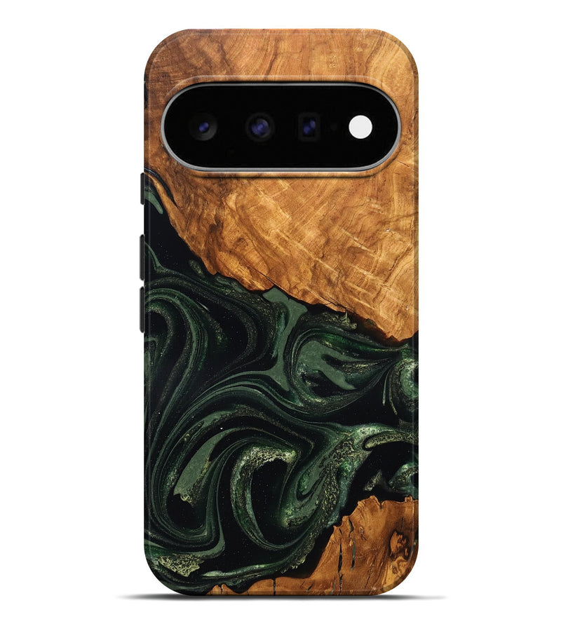 Pixel 11 Pro XL Wood Live Edge Phone Case - Velvet (Green, 824310)