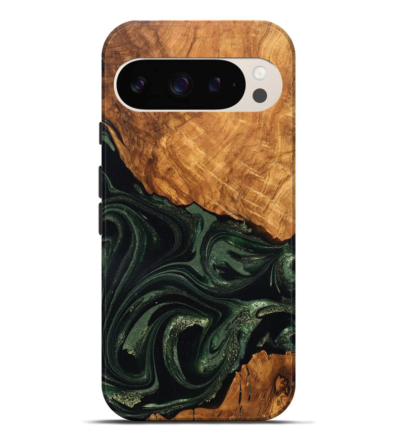 Pixel 9 Pro XL Wood Live Edge Phone Case - Velvet (Green, 824310)