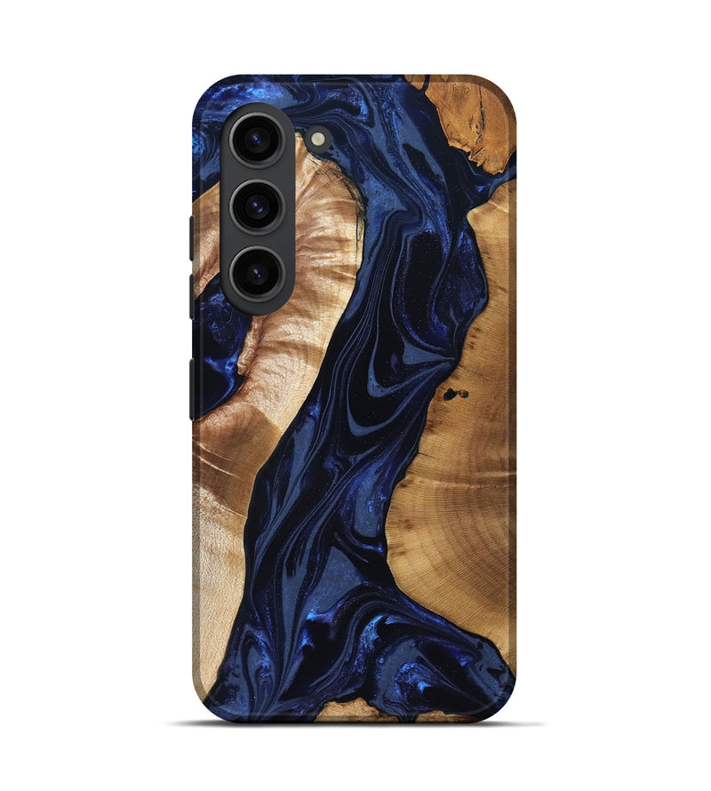 Galaxy S23 Wood Live Edge Phone Case - Evelin (Blue, 824311)