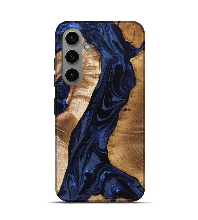 Galaxy S24 Wood Live Edge Phone Case - Evelin (Blue, 824311)