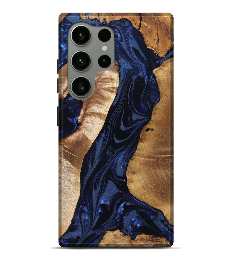 Galaxy S24 Ultra Wood Live Edge Phone Case - Evelin (Blue, 824311)