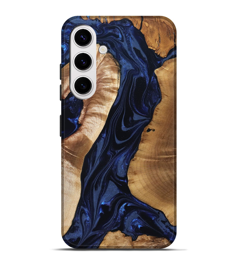 Galaxy S25 Plus Wood Live Edge Phone Case - Evelin (Blue, 824311)