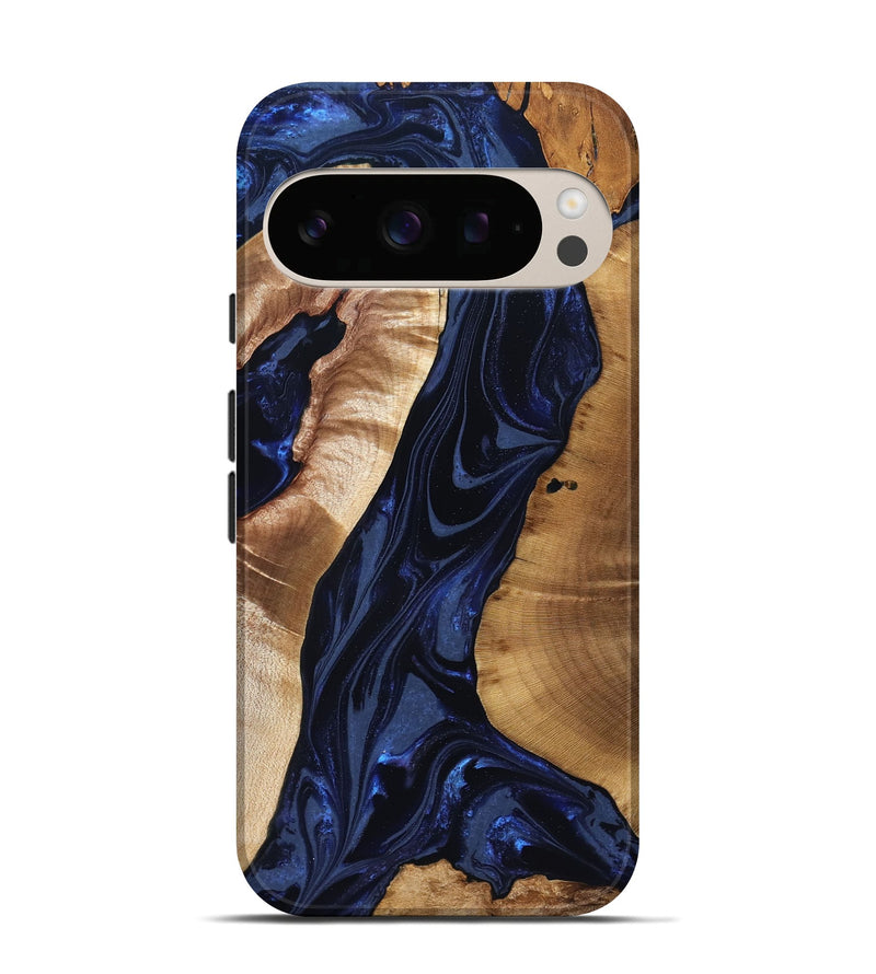 Pixel 10 Pro Wood Live Edge Phone Case - Evelin (Blue, 824311)