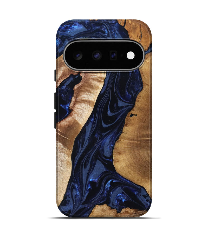 Pixel 11 Pro Wood Live Edge Phone Case - Evelin (Blue, 824311)