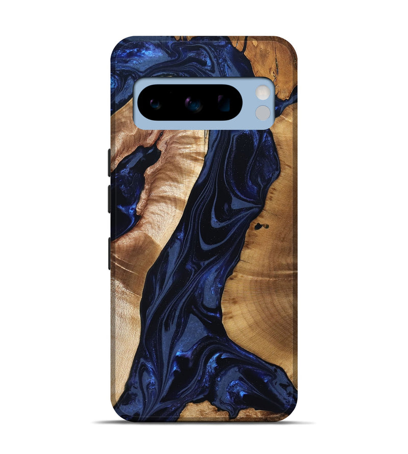 Pixel 8 Pro Wood Live Edge Phone Case - Evelin (Blue, 824311)