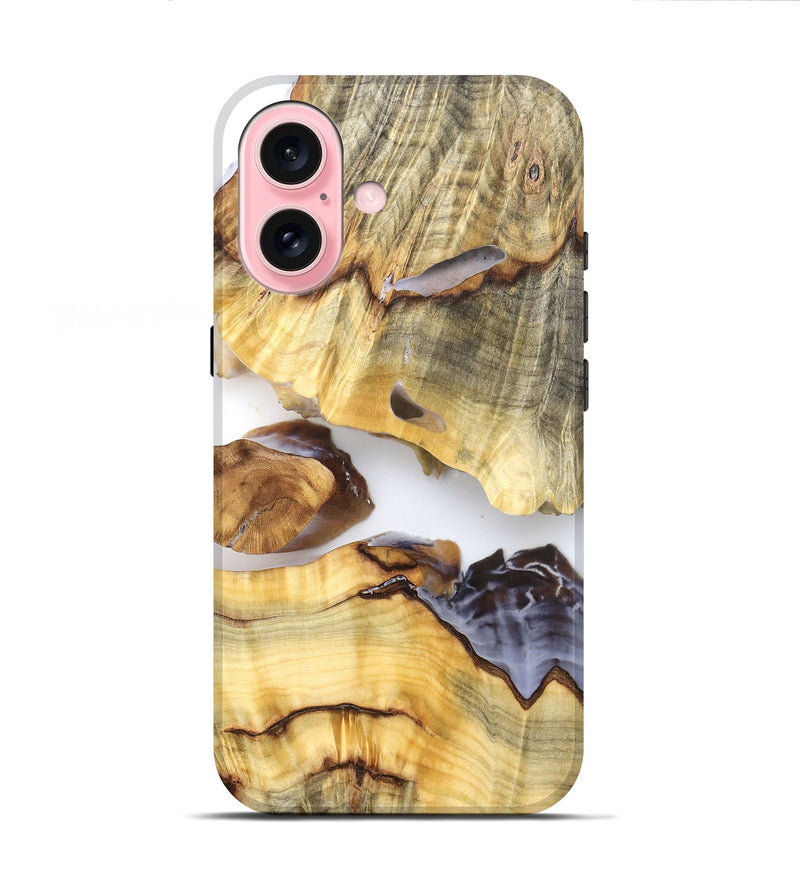 iPhone 16 Wood Live Edge Phone Case - Ariel (Clear, 824314)
