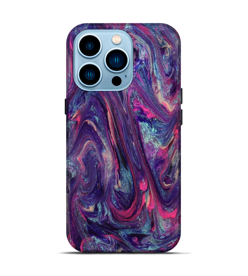 iPhone 14 Pro ResinArt Live Edge Phone Case - Doretha (Purple, 824316)