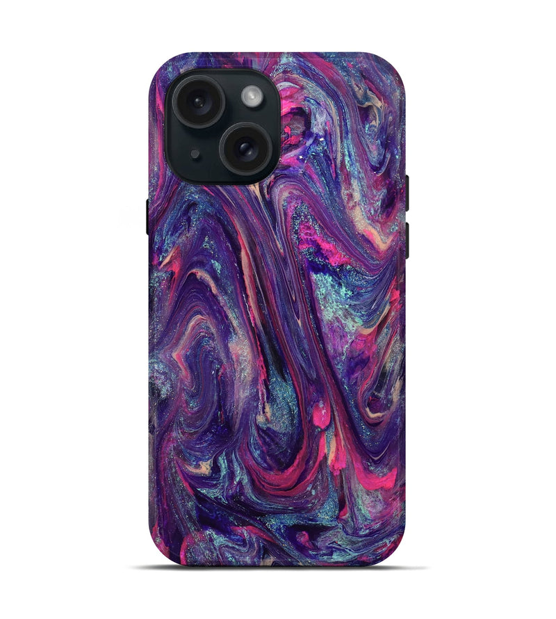 iPhone 15 ResinArt Live Edge Phone Case - Doretha (Purple, 824316)
