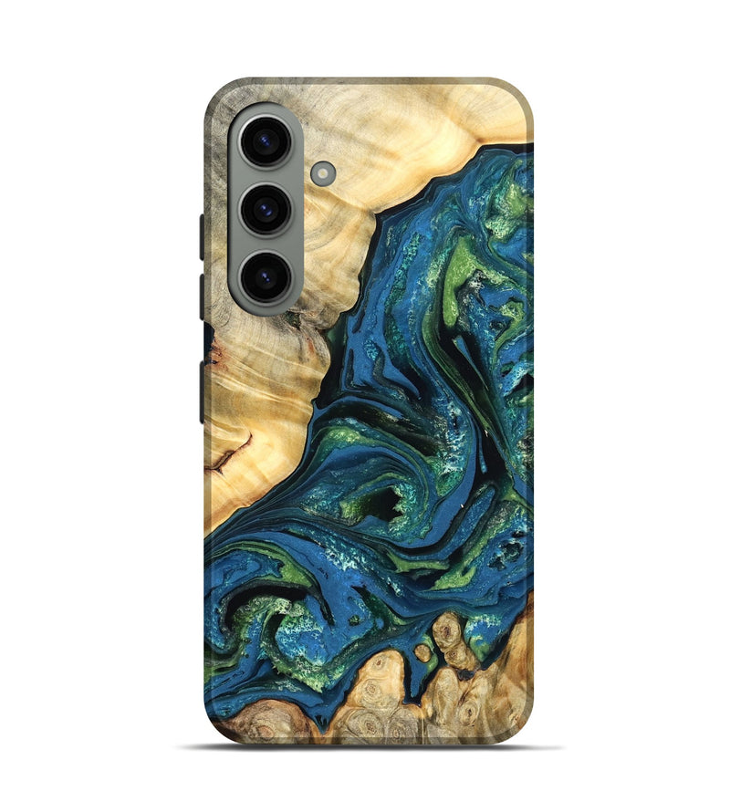 Galaxy S24 Wood Live Edge Phone Case - Ophelia (Teal & Gold, 824320)