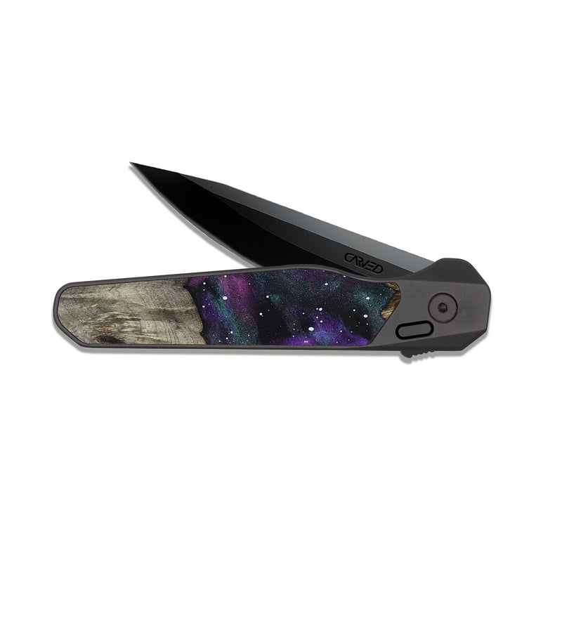 EDC Dark Slate Wood Pocket Knife - Krysta (Cosmos, 824361)