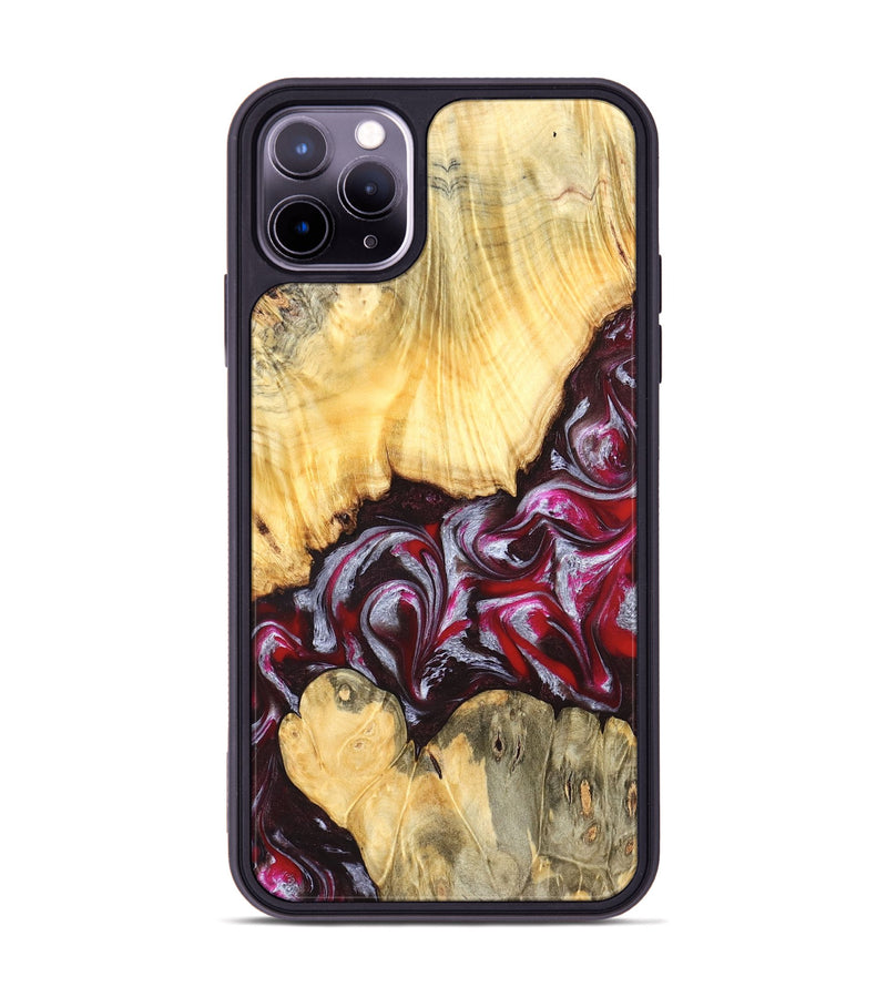 iPhone 11 Pro Max Wood Phone Case - Shayne (Red, 824369)