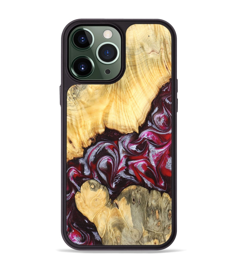 iPhone 13 Pro Max Wood Phone Case - Shayne (Red, 824369)