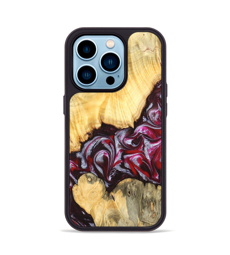 iPhone 14 Pro Wood Phone Case - Shayne (Red, 824369)
