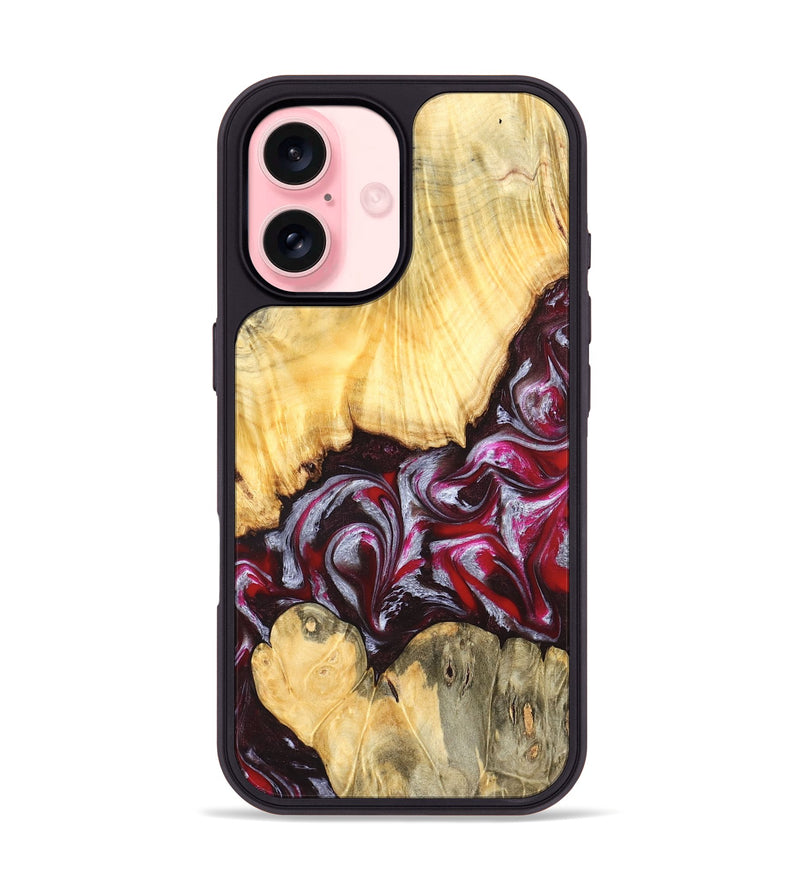 iPhone 16 Wood Phone Case - Shayne (Red, 824369)