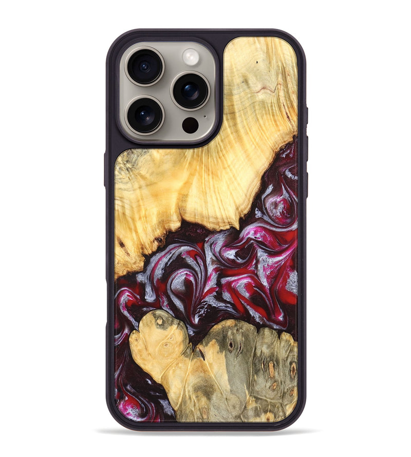 iPhone 16 Pro Max Wood Phone Case - Shayne (Red, 824369)