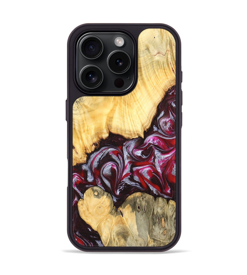iPhone 16 Pro Wood Phone Case - Shayne (Red, 824369)