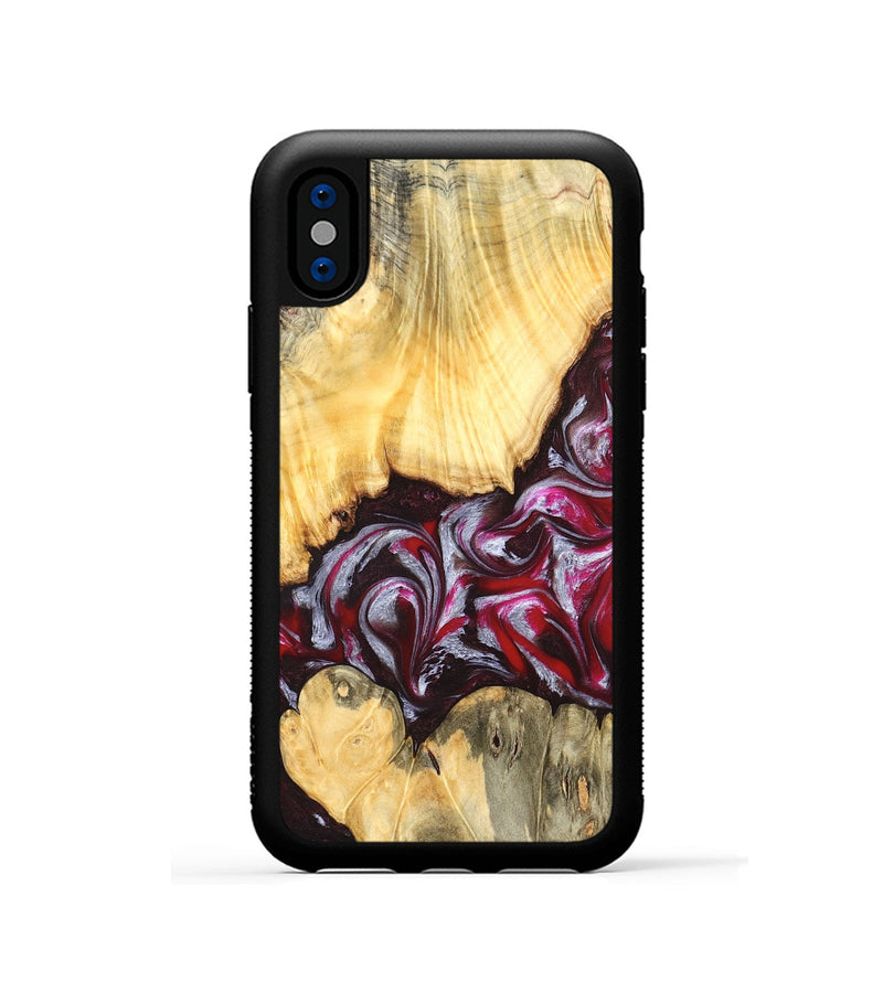 iPhone Xs Wood Phone Case - Shayne (Red, 824369)
